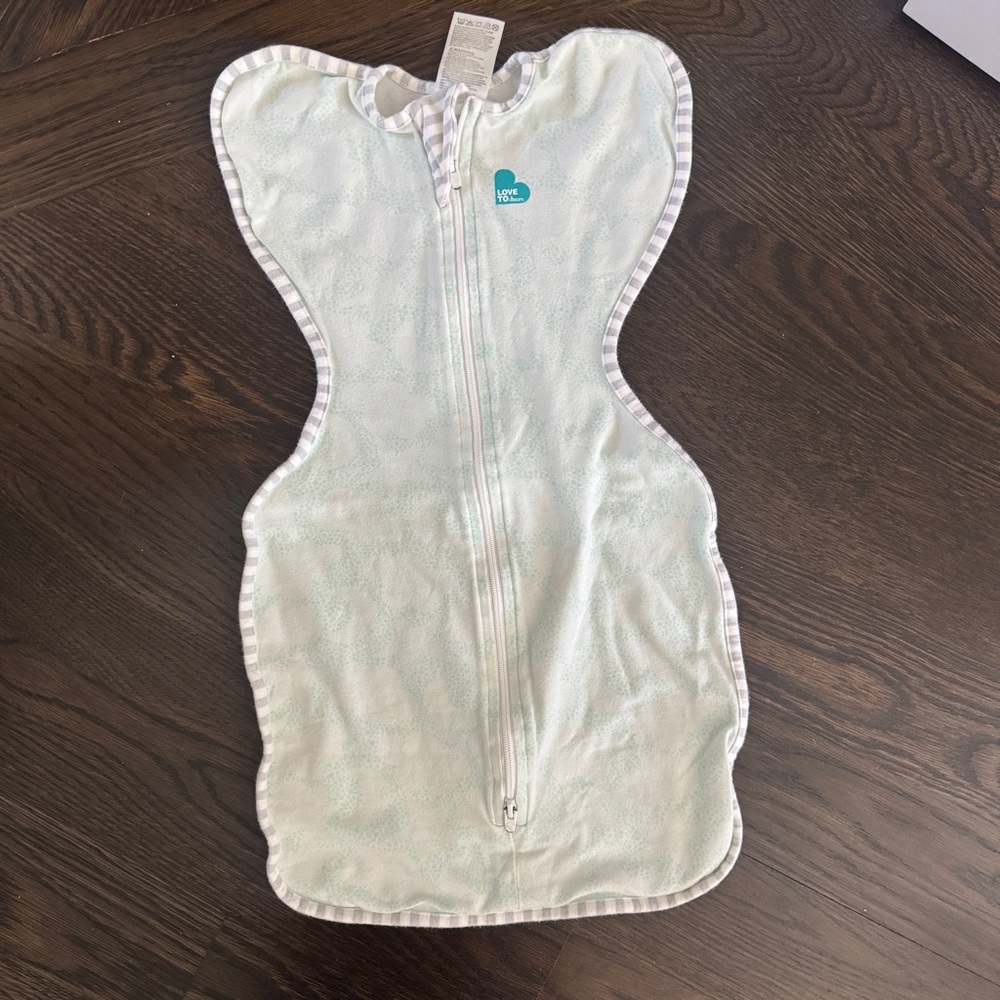Love to Dream White and Gray Baby Swaddle